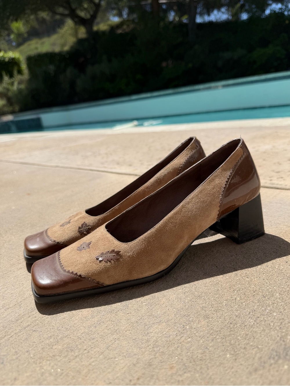 Vintage Jorge Juan Made in Spain Brown Suede Leather Pumps 36.5